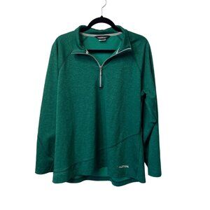 BOULDER GEAR QUARTER ZIP SWEATER WOMENS 2XL GREEN 2445R HEATHERED FLEECE OUTDOOR